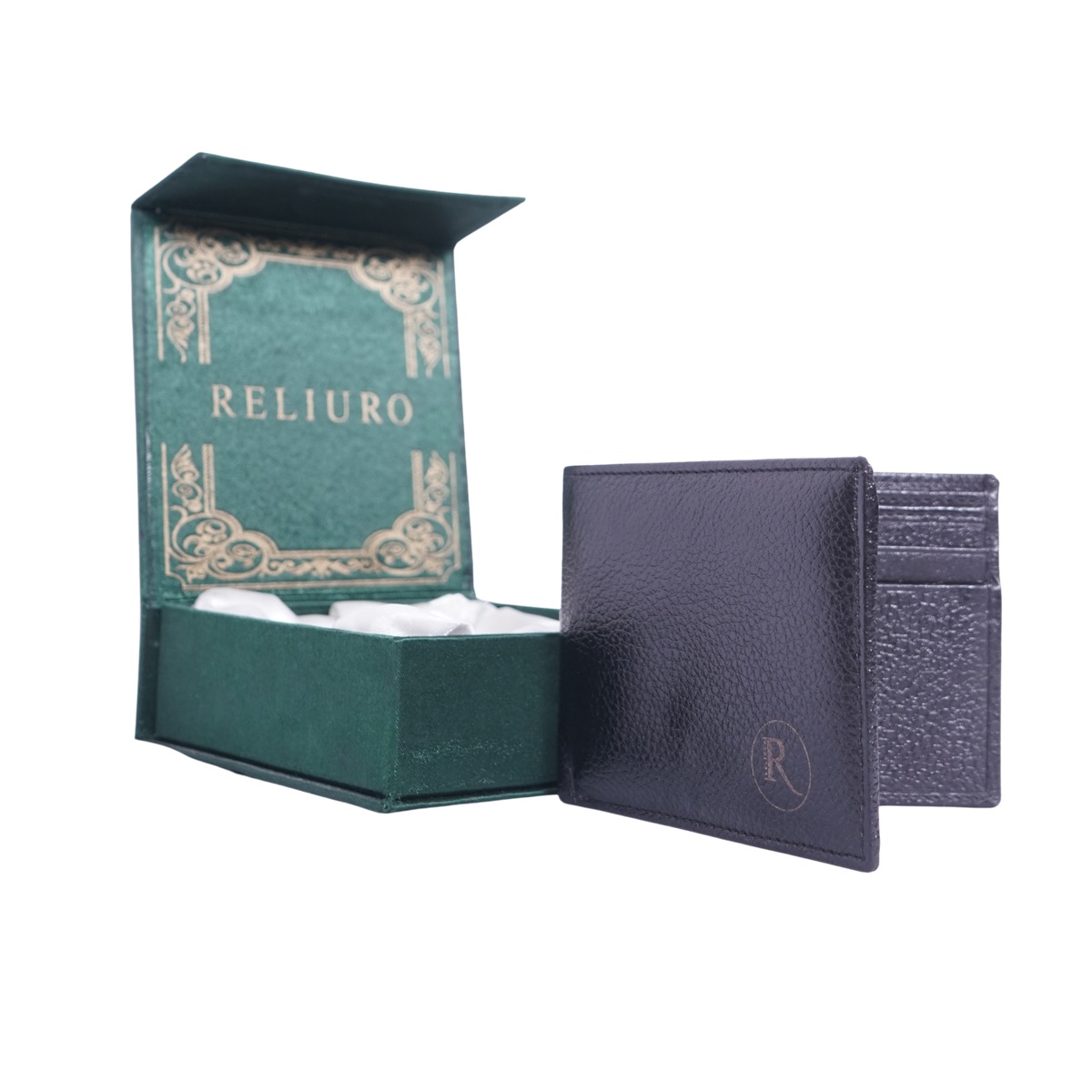 Reliuro Classic Black Genuine Leather Wallet 2